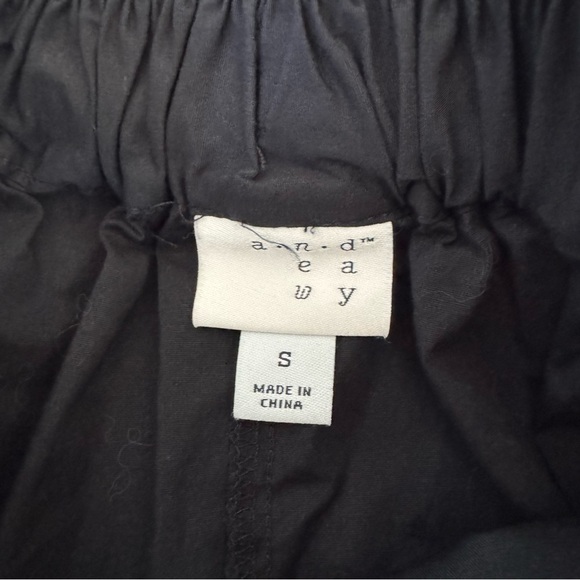 A New Day Front Pleating Poplin Black Midi Skirt - Pull-on Waist - Picture 3 of 7